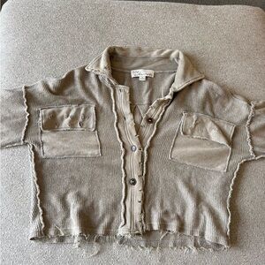 Vintage Havana Tan Button-Up Sweater